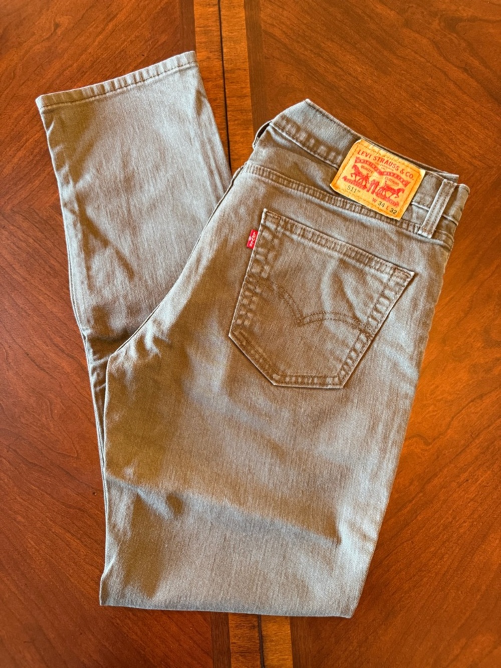Levi's 511 Olive Green Men's Jeans - Size 34 x 32
